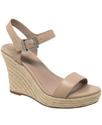 nude leather wedge sandals