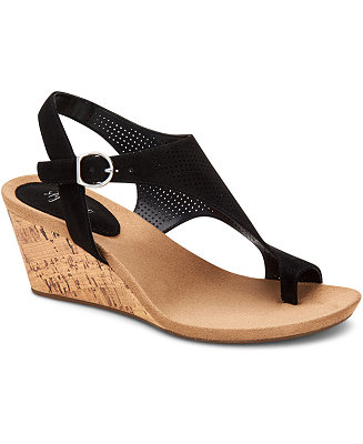Style & Co Maddyson Perforated Shielded Wedge Sandals, Created for Macy ...