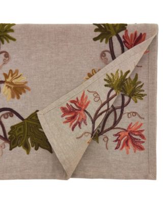 Embroidered Fall Leaf Runner