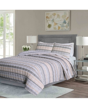 Seersucker Stripe 3-Piece Full/Queen Quilt Set