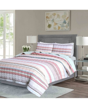 Seersucker Stripe 3-Piece Full/Queen Quilt Set
