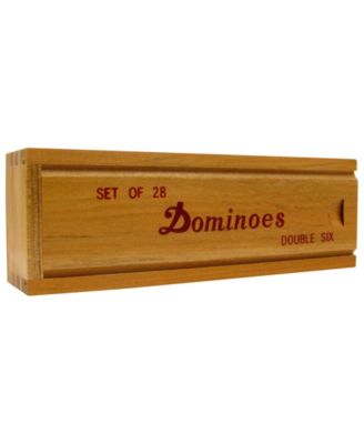 Hey Play Premium Set Of 28 Double Six Dominoes Wood Case