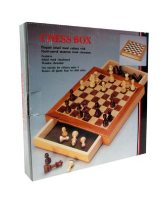 Trademark Games Inlaid Walnut Style Magnetized Wood Wstaunton Wood Chessmen