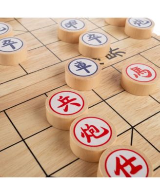 Trademark Global Hey Play Chinese Chess - Wooden Beginner’S Traditional Tabletop Strategy And Skill Board Game For Two Players With Folding Board