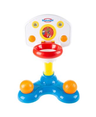 Hey Play Kids Basketball Hoop - Mini Backboard System With 2 Height Settings, Interactive Sounds Lights And Two Balls For Baby Toddlers