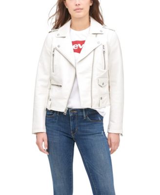 womens white leather motorcycle jacket