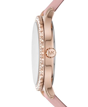 Michael Kors - Layton Three-Hand Powder Blush Leather Watch