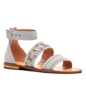 image of Frye & Co Women-s Evie Whipstitch Banded Flat Sandals Women-s Shoes