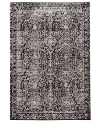 Prasad R3680 Charcoal 5' x 8' Area Rug