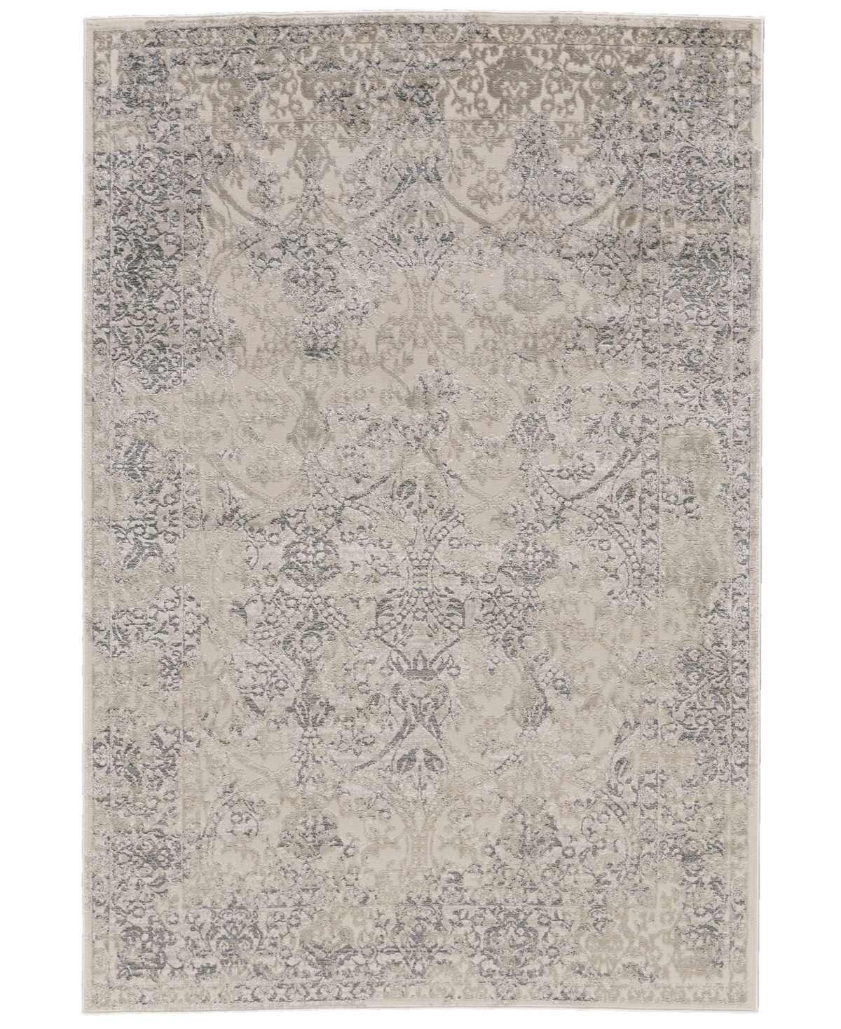 Feizy Andi R3682 Silver 10' x 13'2in Area Rug - Light Gray