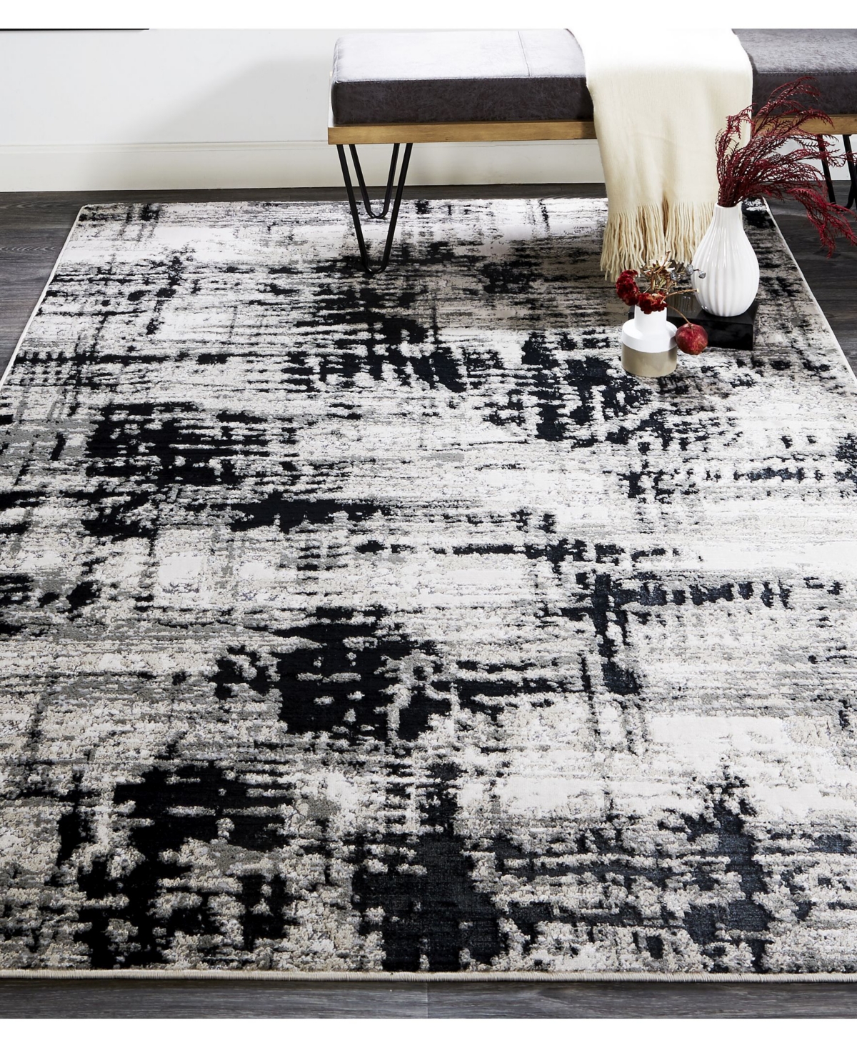 Feizy Micah R33395' 8' Area Rug - Black