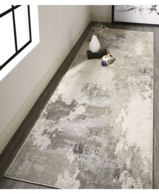 Prasad R3970 Gray 2'10" x 7'10" Runner Rug