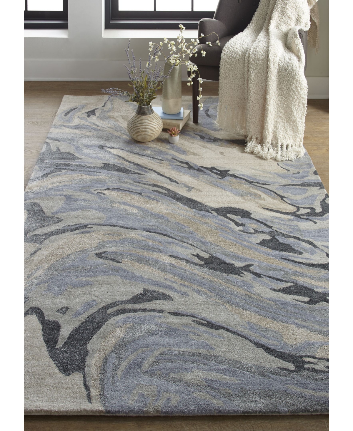 Feizy Dryden R87905' 8' Area Rug - Blue