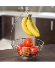 The cellar Wood & Glass Fruit Bowl with Banana Hook, Created for Macy's - Multi