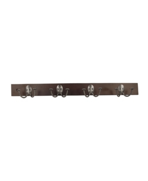 Spectrum Stratford Wall Mount 4-Double Hook Wood Rack