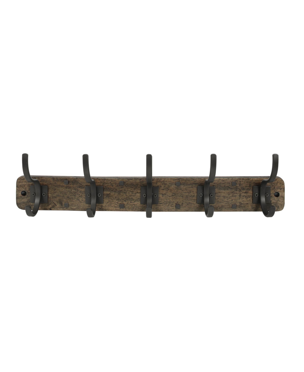 Richmond Wall Mount 5-Hook Wood Rack - Coffee Bean