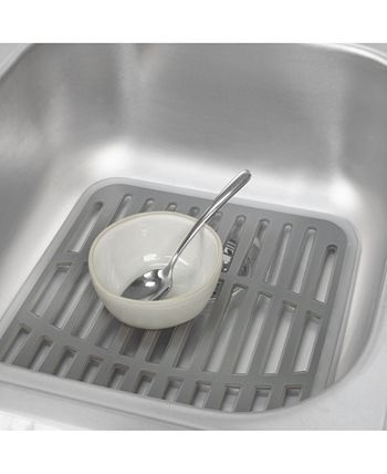 Cora Grey & Clear Kitchen Sink Mat, Small