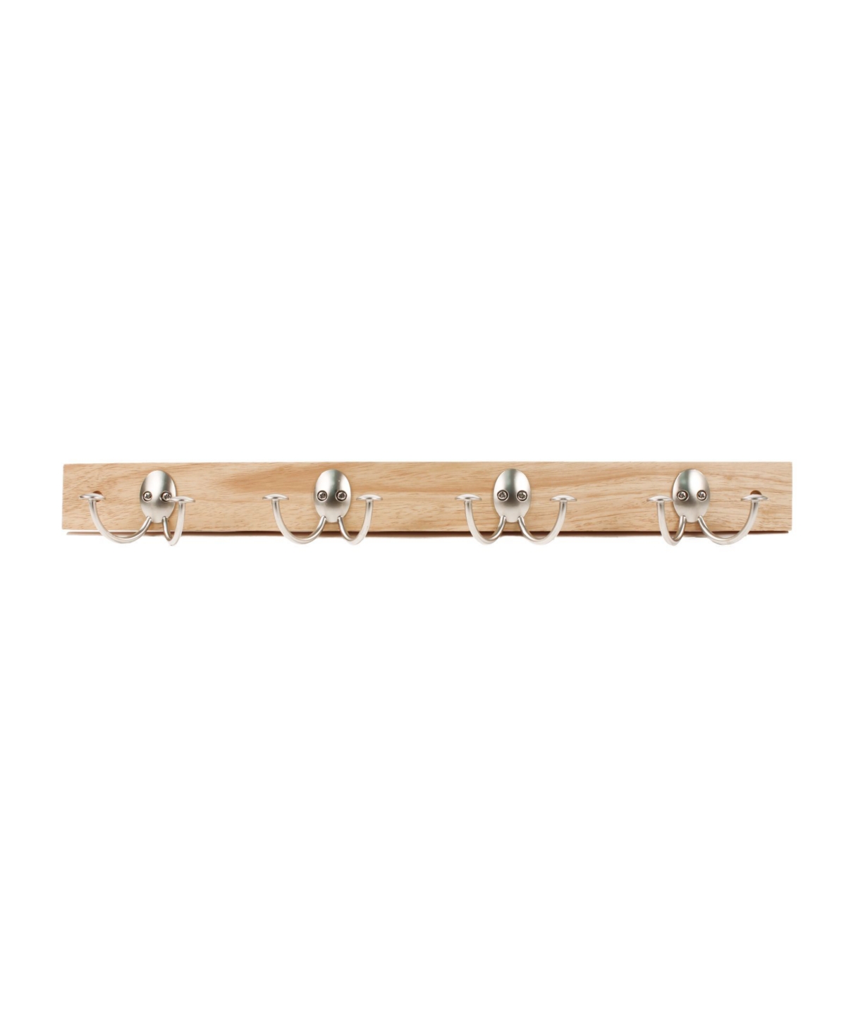 Stratford Wall Mount 4-Double Hook Wood Rack - Tan