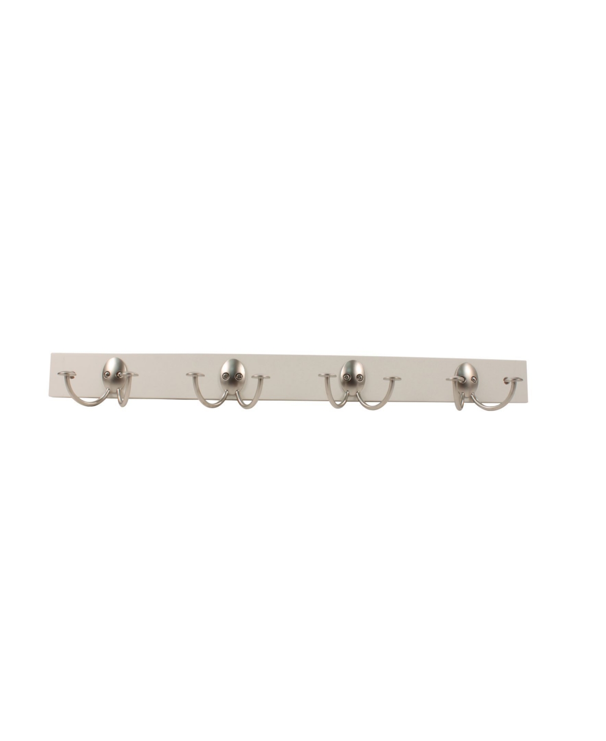 Stratford Wall Mount 4-Double Hook Wood Rack - Brass