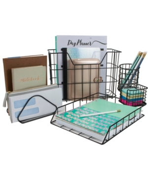 Sorbus Wire Metal 5 In 1 Desk Organizer Set
