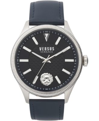 Versus Versace - Men's Colonne Blue Leather Strap Watch 45mm