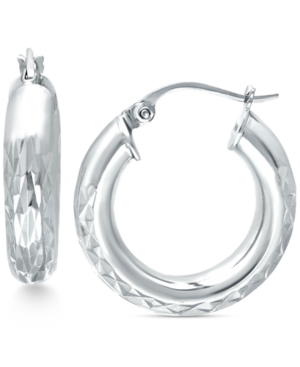 image of Giani Bernini Small Embellished Hoop Earrings in Sterling Silver, 25mm, Created for Macy-s