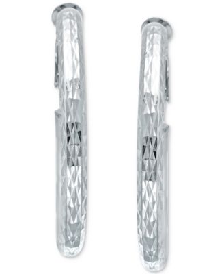Medium Patterned Hoop Earrings in Sterling Silver, 40mm, Created for Macy's