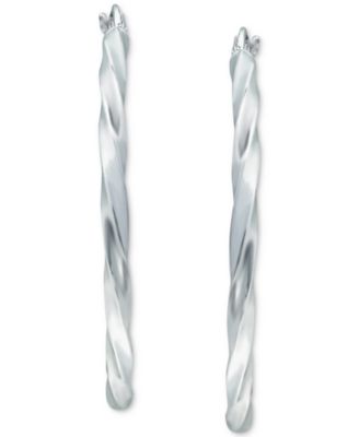 Twist Hoop Earrings in Sterling Silver, Created for Macy's