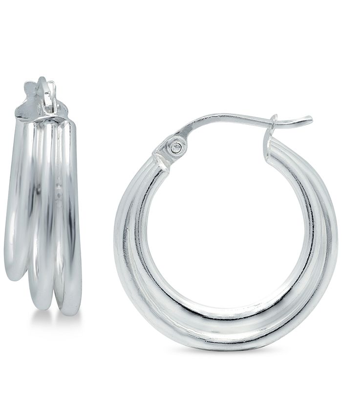 Giani Bernini - Small Triple Hoop Earrings in Sterling Silver, 18mm