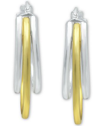 Giani Bernini - Small Two-Tone Triple Hoop Earrings, 20mm