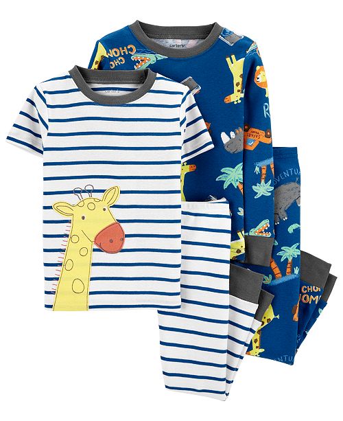 Carter S Toddler Boys 4 Pc Giraffe Cotton Pajamas Reviews Pajamas Kids Macy S
