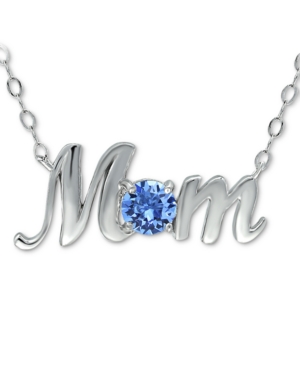 Giani Bernini Crystal Birth Month "mom" Pendant Necklace In Sterling Silver, 16" + 2" Extender, Created For Macy's In September