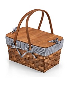 Kansas Handwoven Wood Picnic Basket