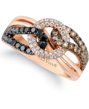 image of Le Vian Exotics Diamond Looped Statement Ring (7/8 ct. t.w.) in 14k Rose Gold