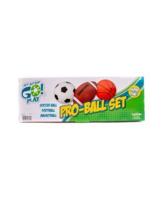Toysmith Get Outside Go Pro-Ball Set, Pack of Soccer Ball, Football and 5-Inch Basketball