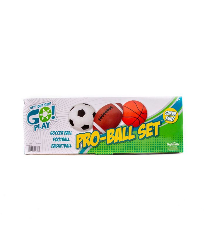 Toysmith Get Outside Go ProBall Set, Pack of Soccer Ball, Football and