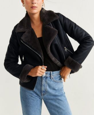 fur biker jacket womens