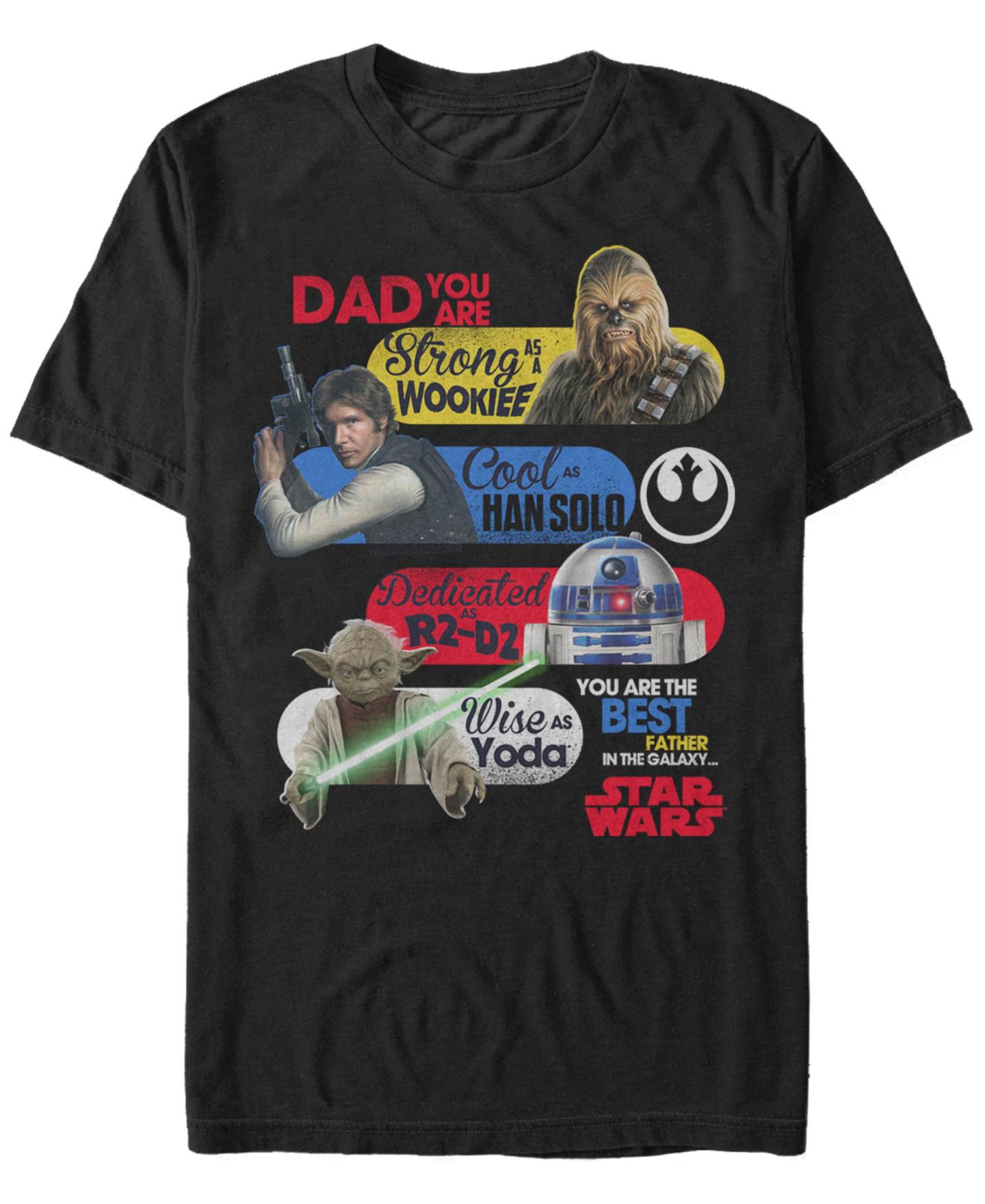 Мужская футболка Fifth Sun Star Wars Best Father in The Galaxy Short Sleeve, цвет: Чёрный — фото 1