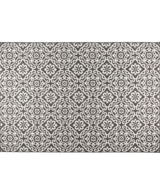 Patio Country Danica 2A-6681-480 Black and Gray 6'6" x 9'2" Area Rug