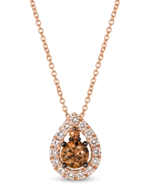 image of Le Vian Chocolate Diamond (1/2 ct. t.w.) & Nude Diamond (1/4 ct. t.w.) Teardrop 18