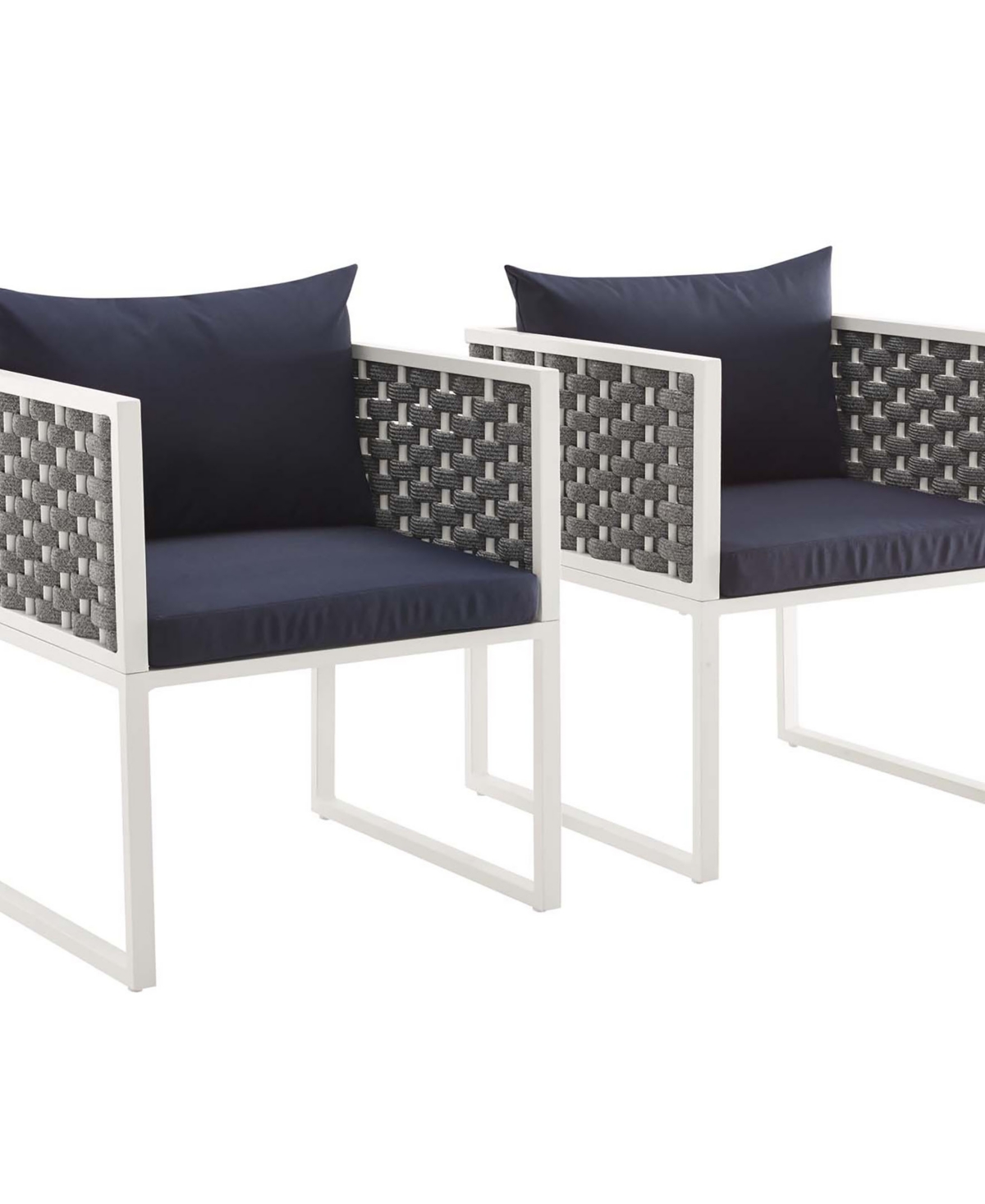 MODWAY STANCE DINING ARMCHAIR OUTDOOR PATIO ALUMINUM SET OF 2