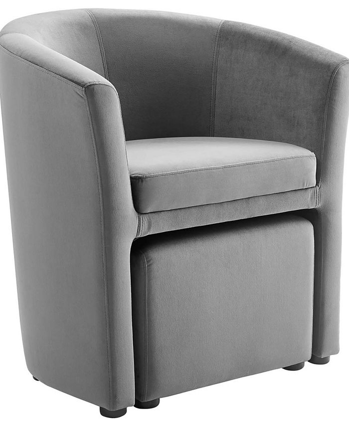 Modway Divulge Performance Velvet Arm Chair and Ottoman Set Macy's