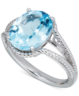 image of Blue Topaz Oval Swirl Ring (4-1/2 ct. t.w.) in Sterling Silver (Also in Amethyst & Green Amethyst)