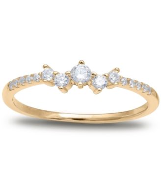 Cubic Zirconia Scattered Band in 18k Gold-Plated Sterling Silver, Created for Macy's
