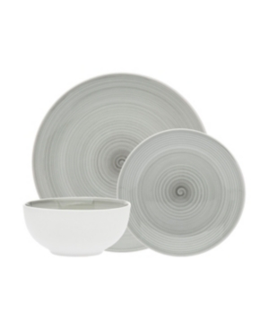 Godinger Spiral Grey 12-pc Porcelain Dinnerware Set(missing 2 piece,incomplete)