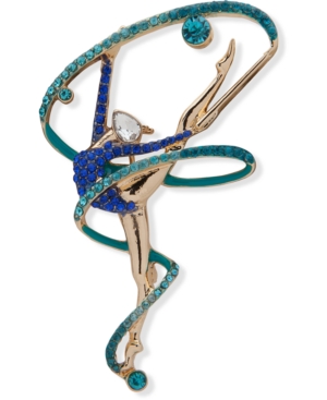 image of Anne Klein Gold-Tone Crystal Dancer Pin, Created for Macy-s
