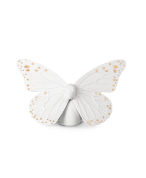 Lladrò Porcelain Butterfly Sculpture In White-gold