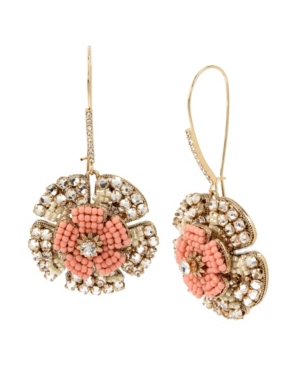 image of Miriam Haskell New York Woven Flower Long Drop Earrings