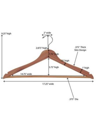 Slim Profile Cedar Hangers, Set of 16