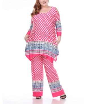 White Mark Women's Plus Size Head to Toe Printed 2 Piece Set